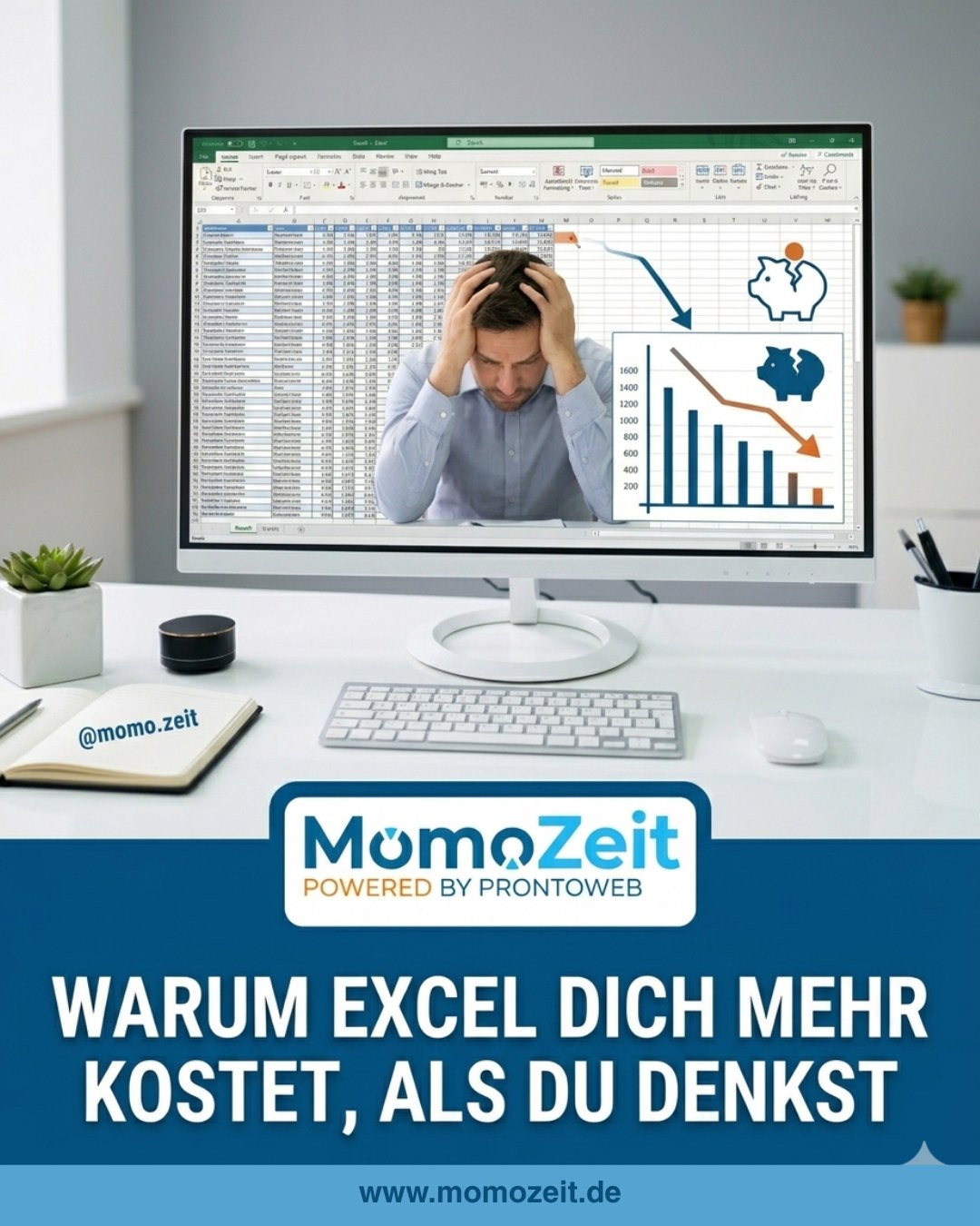 📉 Warum Excel dich mehr kostet, als du denkst...
Hand aufs Herz: Nutzt du noch Excel-Tabellen für deine Zeiterfassung oder Projektplanung? 📊 Es fühlt sich kostenlos an, aber die versteckten Kosten sind gewaltig.  Hier sind 3 Gründe, warum Excel ein Budget-Fresser ist:  Manuelle Fehler: Ein kleiner Tippfehler in einer Formel und deine gesamte Kalkulation bricht zusammen.  Zeitdiebstahl: Ständiges Kopieren, Einfügen und Suchen kostet dich und dein Team wertvolle Stunden, die ihr produktiver nutzen könntet.  Mangelnde Übersicht: Wer hat die aktuellste Version? Ohne Echtzeit-Daten triffst du Entscheidungen im Blindflug.  Schluss mit dem Tabellen-Chaos! Mit MomoZeit automatisierst du deine Prozesse, sparst bares Geld und gewinnst Zeit für das, was wirklich zählt. 💡  👉 Klick auf den Link in der Bio und entdecke, wie viel du sparen kannst!  #MomoZeit #Effizienz #Unternehmensführung #Zeitmanagement #ExcelVSEffizienz #Digitalisierung #Prozessoptimierung #BusinessTipps #Ulm