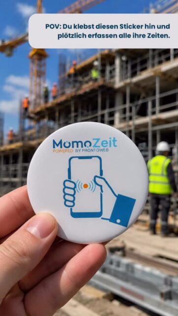 Zeiterfassung in 1 Sekunde? Genau dafür gibt es den MomoZeit NFC-Sticker. Einfach am gewünschten Ort anbringen, Smartphone dranhalten und die Zeit wird erfasst. Ideal für:
Baustelle, Firmenwagen, Lager, Büro, Werkstatt und überall dort, wo dein Team startet oder endet. Wo würdet ihr den Sticker einsetzen? 👇 #momozeit #zeiterfassung #nfc #innovation #handwerkdigital