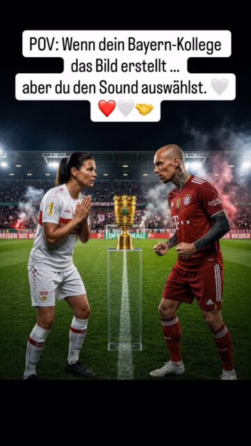 Wenn der Bayern-Fan im Team KI-Bilder erstellt, um Stimmung zu machen …
aber vergisst, wer hier den Instagram-Account betreut. 😌🔴⚪
Wir wünschen allen Fußballbegeisterten ein richtig schönes Fußballwochenende mit Sonne, Finale, Stadiongefühl — und natürlich roter Wurst & kühlem Getränk. 🌭🍻🏆
Viel Spaß beim DFB-Pokalfinale!
Team VfB oder Team FCB? 👀 #TeamVfB #Pokalfinale #BüroHumor #KIHumor #vfb