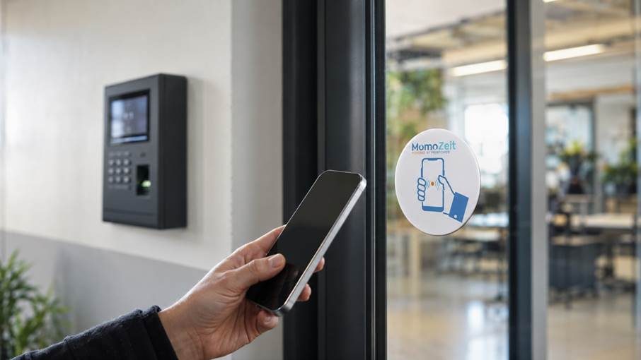 Terminal vs. NFC-Sticker: Warum die Zeiterfassung im Mittelstand heute an der Tür klebt