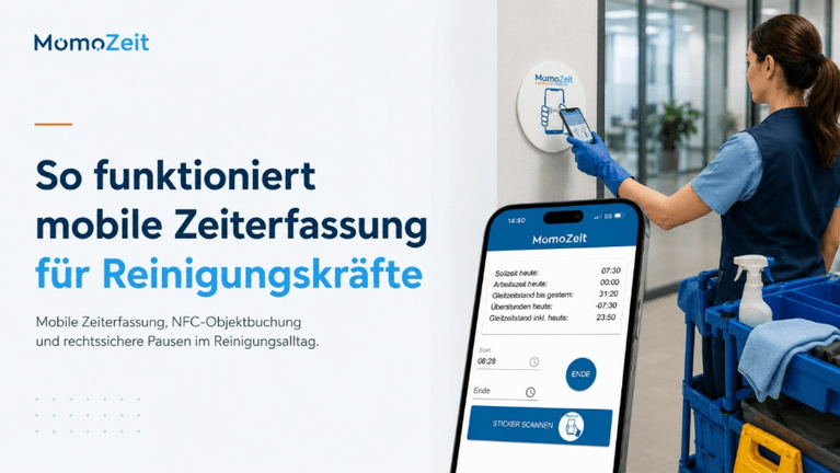 So funktioniert mobile Zeiterfassung für Reinigungskräfte 