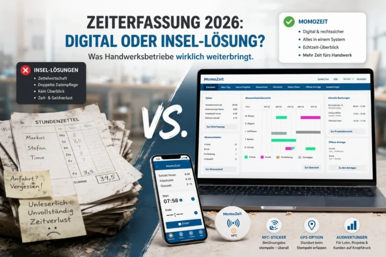 5 günstige Zeiterfassungen für Handwerker 2026: Ehrlich, digital & baustellentauglich