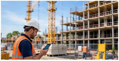 Mobile Zeiterfassung mit MomoZeit auf der Baustelle